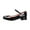 Black, variant on Big Girls Classic Shoes Solid Color Low Heel Closed Toe Hook And Loop Dance Shoes Dance Wedding Girls Flip Flops Bulk
