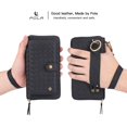 thumbnail image 5 of iPhone XS Max Wallet Detachable Case, Dteck [Weave Style] Zipper Purse Phone Case Multi-functional Folio Flip Leather Removable Magnetic Back Cover For Apple iPhone XS Max, Black weave, 5 of 7