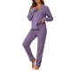 thumbnail image 2 of INSPIRAR CHIC Conjunto de Pijamas para Mujeres de Manga Larga con Botones y Pantalones, Juego de Pijamas a Juego de Dos Piezas para Navidad, S Púrpura, 2 of 6