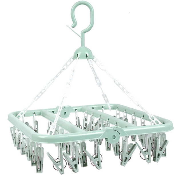 Toystoory Colgador de ropa, toalla multifuncional, calcetines, ropa interior, organizador de ropa, bastidores, Clips de plástico para el hogar, Almacenamiento y organización del hogar verde
