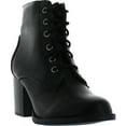 thumbnail image 3 of Soda Women Korman Cute Chunky Lace Up Leatherette Zipper Ankle Bootie, 3 of 4