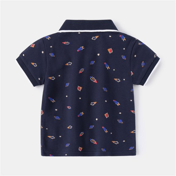 Vedolay Crop Tops For Boy T Shirt Boy's Summer Round Neckline Tops Cotton Casual Short Sleeve Tee,Navy 18-24 Months