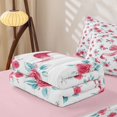 thumbnail image 5 of Manfei Dreamy Princess Bows Zipper Twin Comforter Sets with Fitted Sheet and 2 Pillowcases,Pink Bowknot Ribbon Zipper Bedding Set,Pink Reversible,4 Pieces, 5 of 7