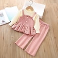 thumbnail image 6 of ITSAME Girls 2-Piece Long Sleeve Peplum Top and Pants Set Fall Winter Casual Knit Clothing Outfit Pink Size 5T, 6 of 7