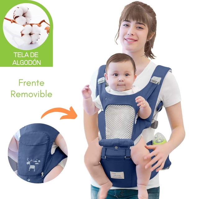 Canguro para Bebé de Algodón con Soporte de Cadera KUKU BABY Portabebé Ergonómico con Asiento Antiderrapante