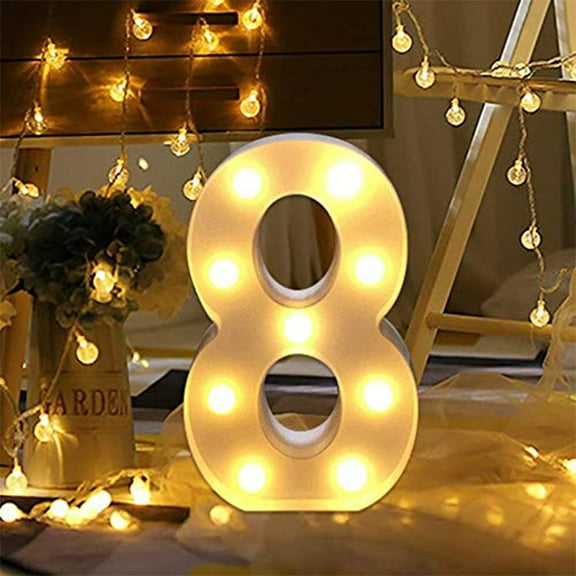Led Numbers Lamp Number Illuminated Numbers 0 To 9,Led Decoration For Birthday Party Wedding,Holiday House Bar (6) - 8