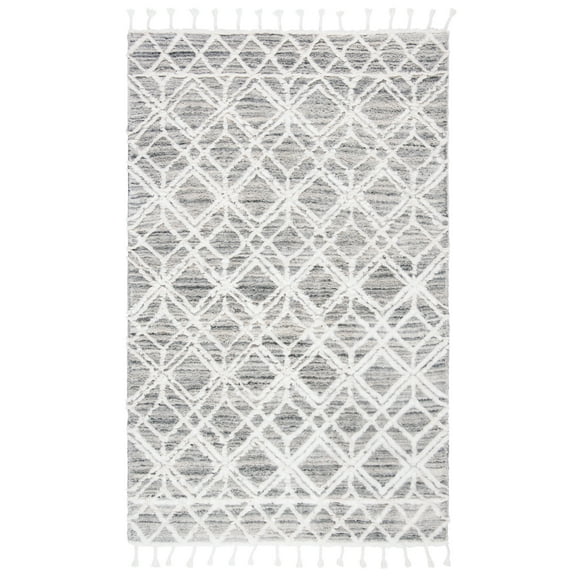 SAFAVIEH Casablanca Selma Abstract Wool Area Rug, Grey/Ivory, 6' x 9'