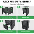 thumbnail image 6 of 80 Gallon Large Compost Bin, All-Season Fast Working Rotating Chamber Composters for Garden Patio, 6 of 8