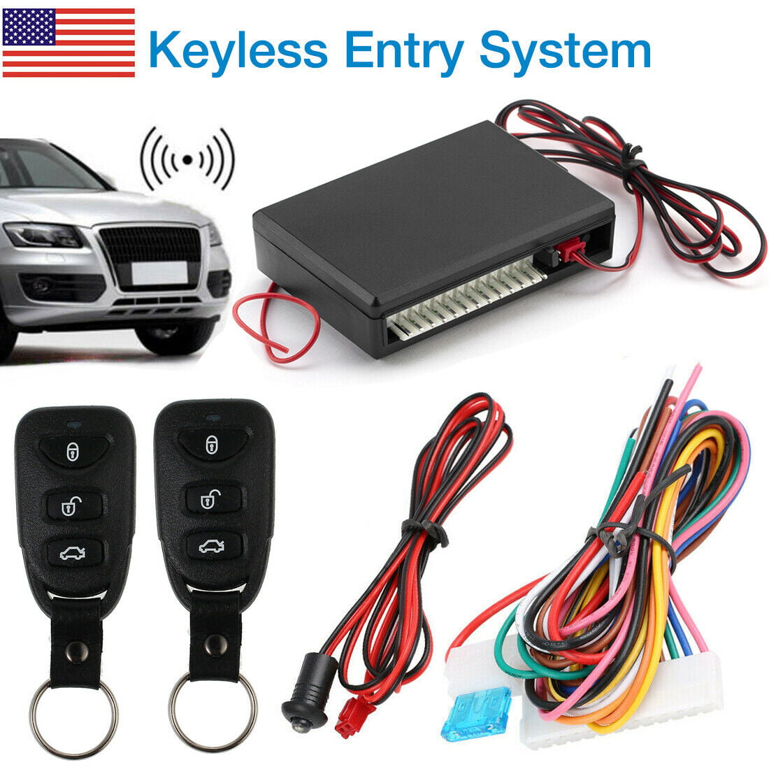 Universal Car Door Lock Vehicle Keyless Entry System Remote Control Central Kit 