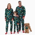 thumbnail image 1 of Conjunto de pijamas navideños a juego para toda la familia con estampado de luces navideñas, cordón y bolsillos (resistente al fuego), 1 of 5