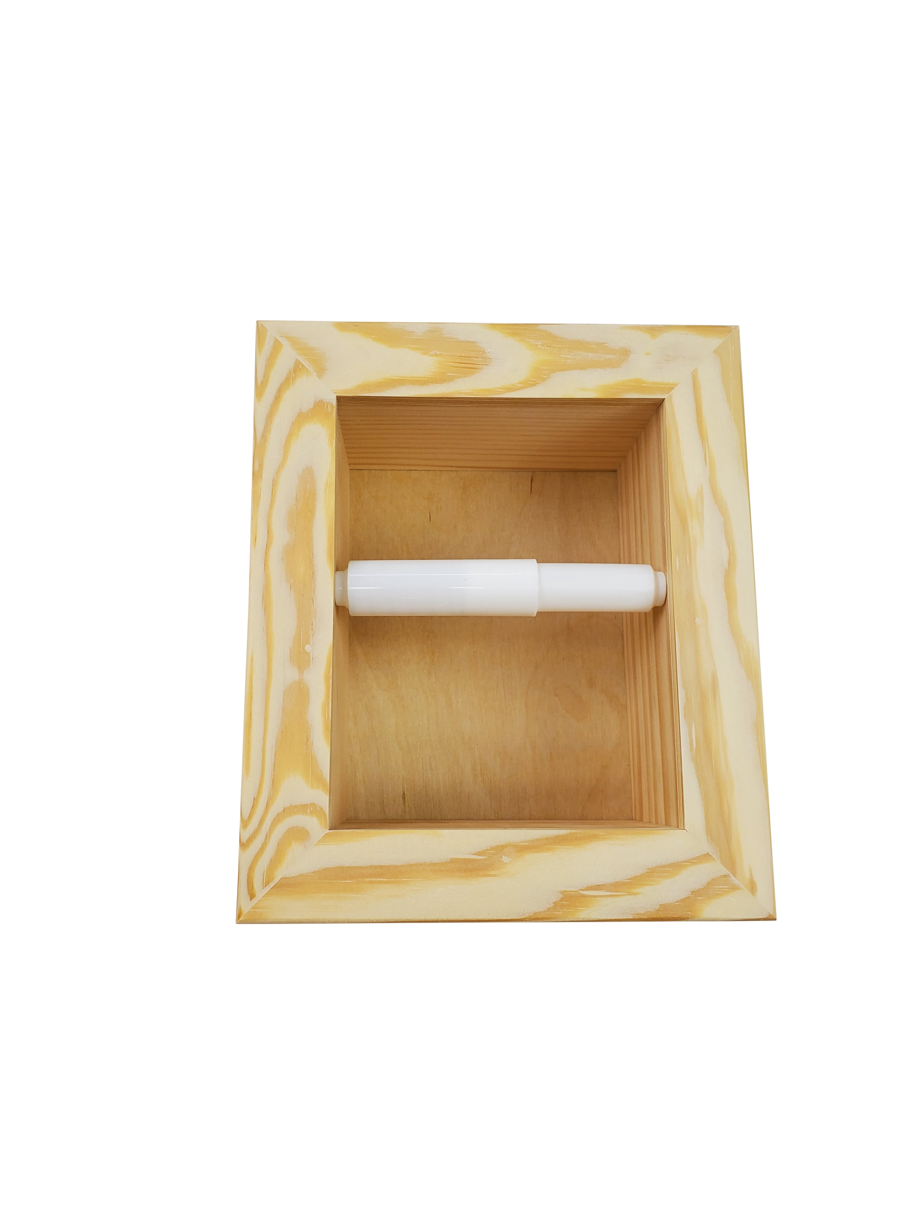 Typhon Recessed Solid Wood Toilet Paper Holder 7 x 8.5, Unfinished