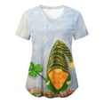 thumbnail image 2 of LSLJS Mode de la Saint-Patrick pour Femmes, Blouse à Col en V Décontractée à Manches Courtes Imprimée avec Poches, Hauts pour Dames, Sarraus pour Femmes Grande Taille, 2 of 4