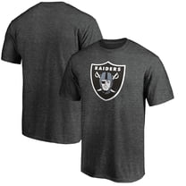 Men's Fanatics Heather Charcoal Las Vegas Raiders Primary Logo T-Shirt