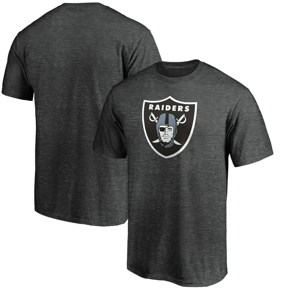 Men's Fanatics Heather Charcoal Las Vegas Raiders Primary Logo T-Shirt