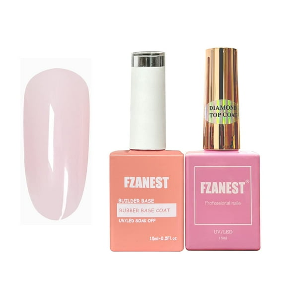 Set de gel para crear uñas FZANEST Nude con capa superior de diamantes