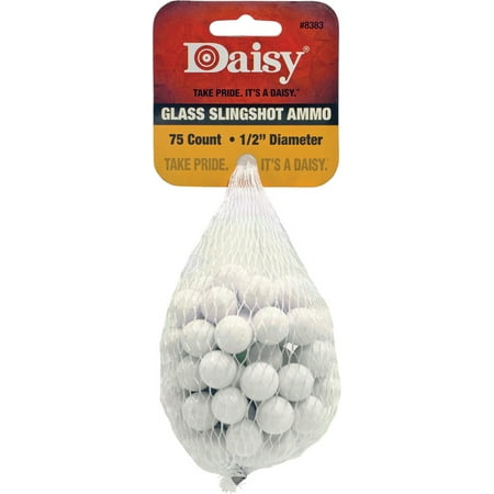Daisy Slingshot Ammunition, 1/2 inch Glass, 75