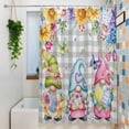 thumbnail image 3 of Easter Gnomes Shower Curtain Set, Waterproof Shower Curtains for Bathroom, Spring Floral Eggs Flowers Butterflies Gray Plaid Washable Fabric Bath Curtain for Bathtub with Hooks 60x72 Inches, 3 of 9