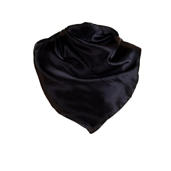 SWSMCLT Women's Satin Shawl Cool Soft Casual Summer Scarves Thin Fashion Convertible Uv Protection Beach Silky Scarf Black One Size