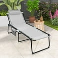 thumbnail image 1 of Costway Folding Lounge Chaise Chair 4 Position Patio Recliner w/Pillow Sunbathe Chair, 1 of 8