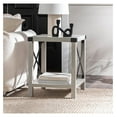 Sedalia Modern Farmhouse Metal X Side Table, 18 Inch, Stone Grey