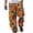 Orange, variant on Men African Dashiki Traditional Casual Trouser Summer Holiday Ankara Beach Floral Pants Purple L