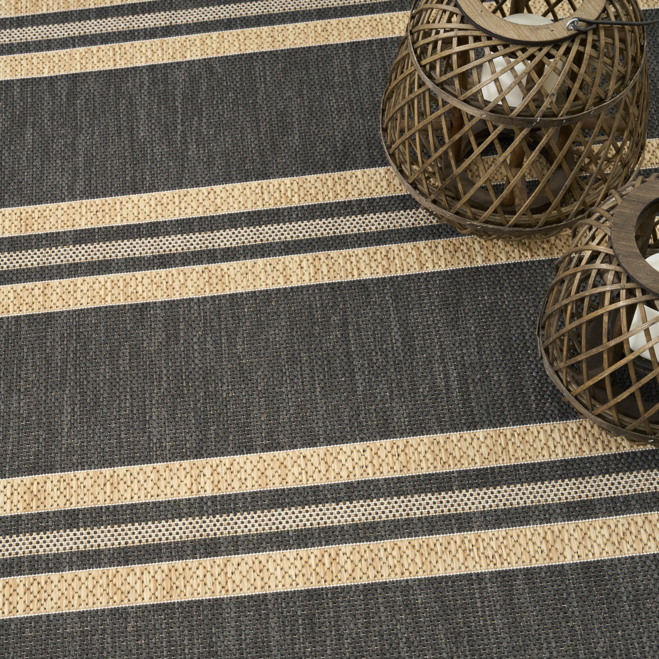 Nourison Horizon Indoor/Outdoor 10' x 14' Charcoal Modern Rug