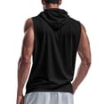 thumbnail image 5 of Men's Workout Hooded Tank Tops Gym Sleeveless Hoodies Quick Dry Bodybuilding Muscle Cut off T-Shirt Athletic Vest Black, 5 of 5
