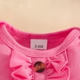 thumbnail image 6 of Toddler Girls One Piece Romper Short Sleeve Crew Neck Jumpsuit Cute Comfy Outfits With Print Skirt & Bow Headband (73, Hot Pink), 6 of 8