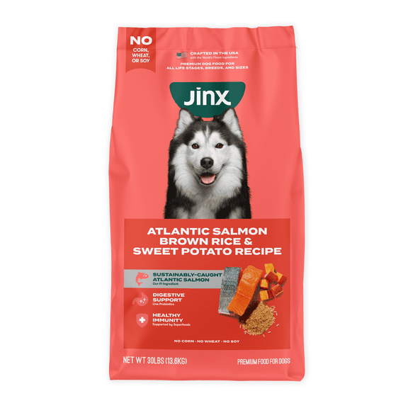 Jinx Salmon, Brown Rice, & Sweet Potato Dry Dog Food, 30 lb Bag