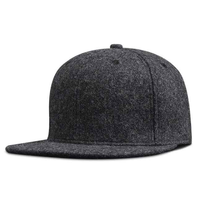 Gorras de hip hop de fieltro de invierno para papá, gorra de béisbol de fieltro de pico plano, hueso grande, sombreros snapback ajustados de talla grande para hombre, 56cm, 58cm, 60cm, 62cm, 64cm Fivean unisex