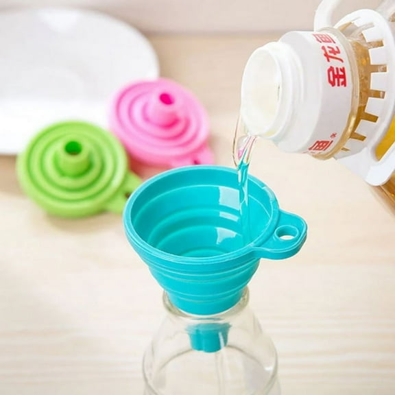Kitchen Tool Food-Grade Folding Silicone Funnel Liquid Dispensing Mini Fun H WL