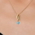 thumbnail image 3 of Gem Stone King 10K Yellow Gold Swiss Blue Topaz and Lab Grown Diamond Pendant Necklace for Women | 0.58 Cttw | Gemstone November Birthstone | Heart Shape 5MM | With 18 inch Chain, 3 of 6