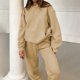 thumbnail image 2 of Conjunto de sudadera con capucha para mujer con bolsillos holgados jersey pantalones superiores traje de vacaciones, 2 of 9