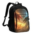 thumbnail image 1 of Balery Red And Blue Fire Dragon B Mochila con carga USB para hombre y mujer - Mochila impermeable y antirrobo para portátil con puerto USB para viajes, trabajo, estudios y universidad, 1 of 7
