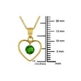 thumbnail image 2 of Gem Stone King Yellow Gold Plated Brass Heart Shape 5mm Round Green Color Zirconia Pendant, 2 of 2