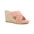thumbnail image 1 of BLISSFUL STEP Sandales Compensées à Plateforme pour Femmes à Brides Croisées Rose 6, 1 of 8