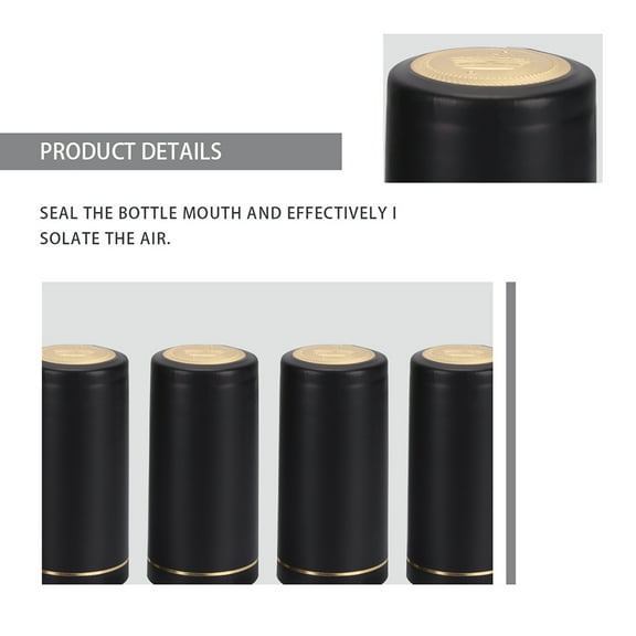Plastic Wine Bottle Caps for Storage Use Black Color Fits 30mm Mouth Size 25pcs