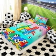 thumbnail image 5 of Erosebridal Letter H Teal Gradient Soccer Ball Print Twin Sheet Sets, Sports Monogram Bedding for Kids Boys and Girls, 1 Flat Sheet, 1 Fitted Sheet and 1 Pillowcase, 5 of 6