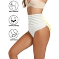 thumbnail image 3 of ANYFIT WEAR 2 Pack Shapewear Thong Panties for Women High Waist Tummy Control Body Shaper Seamless Slimmer Underwear White S, 3 of 7