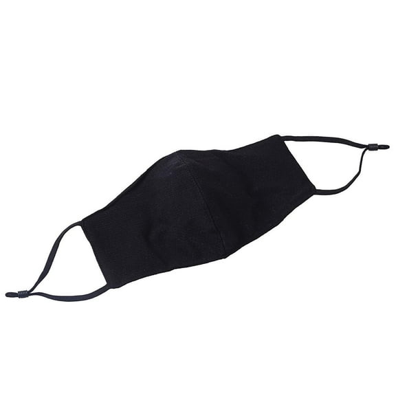 Reusable Jersey Black Face Mask, Light Sports Gym mask, Two Layers, Adjustable Ear String