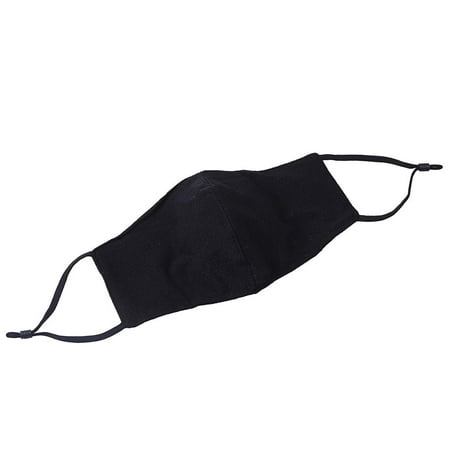 Reusable Jersey Black Face Mask, Light Sports Gym mask, Two Layers, Adjustable Ear String