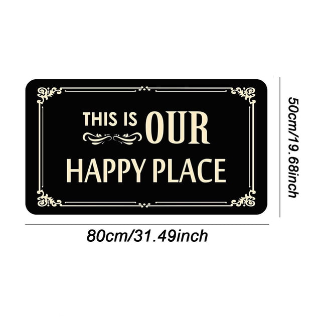 This Is My Happy Place English Entrance Wear-crystal Velvet Floor Mat Is Comfortable