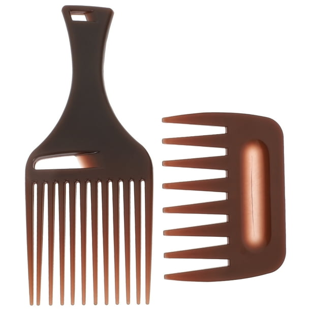 Juego de 2 peines de peluquería con dientes anchos y grandes.