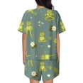 thumbnail image 3 of Kdxio Cute Yoga Frogs Print Pajamas Sets for Women Short-Sleeved Pjs with Lounge Shorts Two Piece Sleepwear S-4XL, 3 of 8