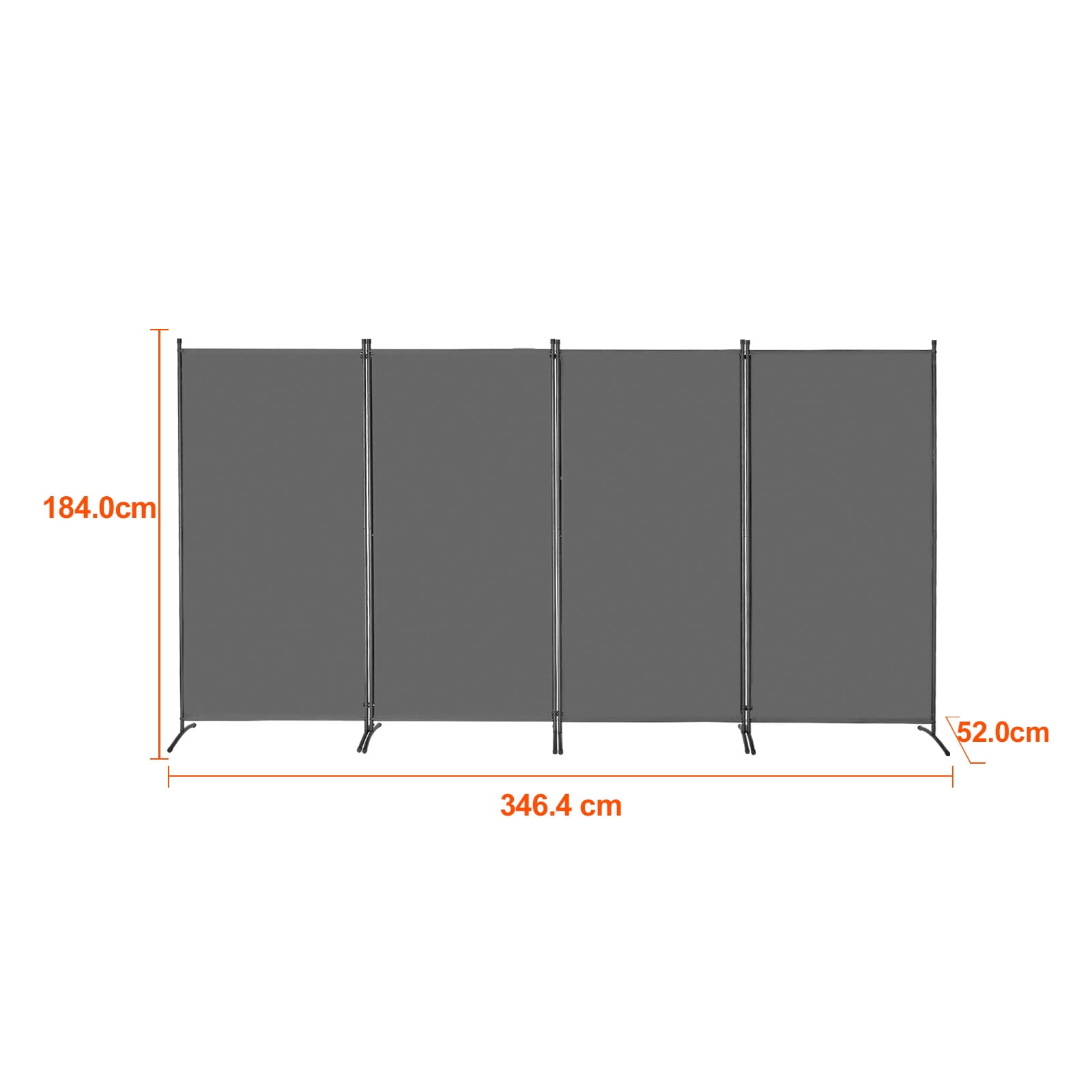 VEVOR Room Divider, 4 Panels Room Divider, Folding Privacy Screen and Portable Partition Divider for Room Separation, Freestanding Room Partitions for Office, Bedroom, Study, Grey