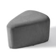 thumbnail image 6 of UIXE Rounded Triangle Ottoman Pebble Footstool Upholstered Coffee Side Tables for Living Room Bedroom Entryway, Gray, 6 of 6
