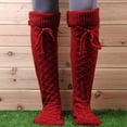 thumbnail image 6 of Generic Ladies Thick Knit Thigh-High Stockings Women Autumn And Winter Solid Color Knit Over The Knee Socks Womens Stretchy Knit Knee-High Socks, 6 of 7