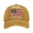 thumbnail image 4 of USA Hat for Men 250th Anniversary Distressed Cap 1776-2026 Patriotic Tribute Baseball Cap Adjustable Unisex Gifts for Patriots,Yellow, 4 of 6