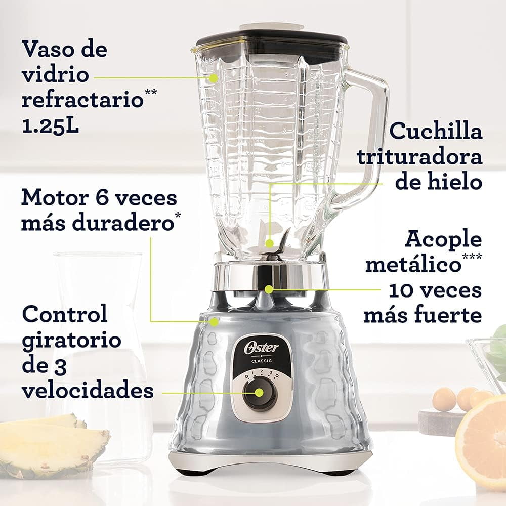 Oster Original 3 Speed Chrome Blender, 5 Cup Glass Jar - Walmart.com