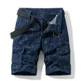 thumbnail image 2 of Ketyyh-chn99 Mens Cargo Shorts Casual Pants Shorts Men's Linen Casual Pants Classic Fit Short Drawstring Summer Beach Shorts Blue,30, 2 of 5
